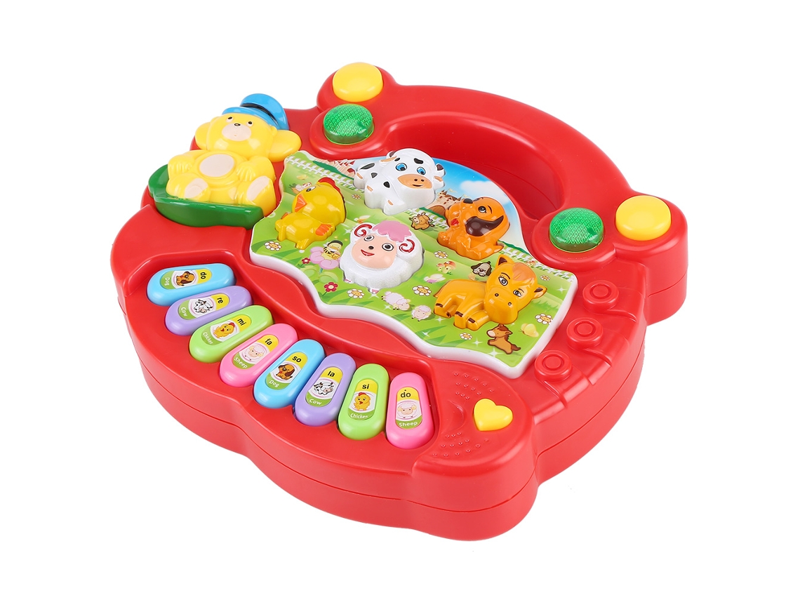 2026-juguete Piano Musical Educativo Para Bebés Granja Animal Juguetes Musicales Desarrollo Regalos Niños Rojo