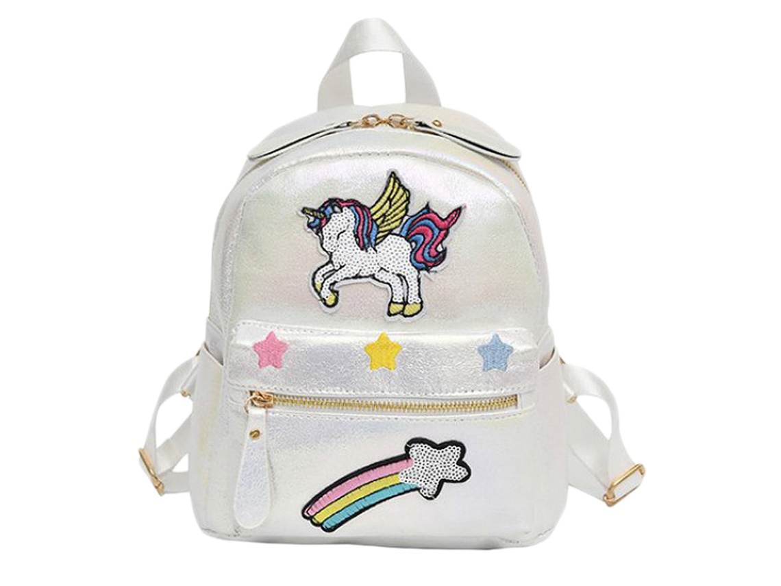 Mochila Bordada Con Arcoíris Para Niñas Adolescentes - Bolsa Escolar Infantil Suave Y Cómoda