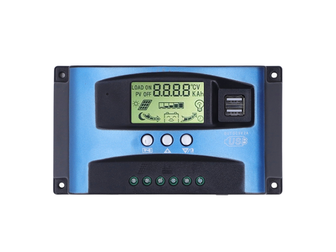Controlador De Carga Solar Fotovoltaica Mppt Automático Lcd 40a 12v 24v Para Panel Solar