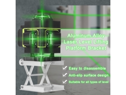 Plataforma Elevadora Ajustable De 62 Mm Para Nivel Láser En Aluminio Con Soporte Antideslizante.