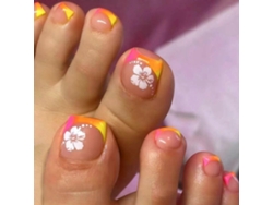 Uñas postizas cuadradas con purpurina, manicura francesa y diseño acrílico, uñas postizas artificiales pegadas a las uñas de los pies Hengrongshen