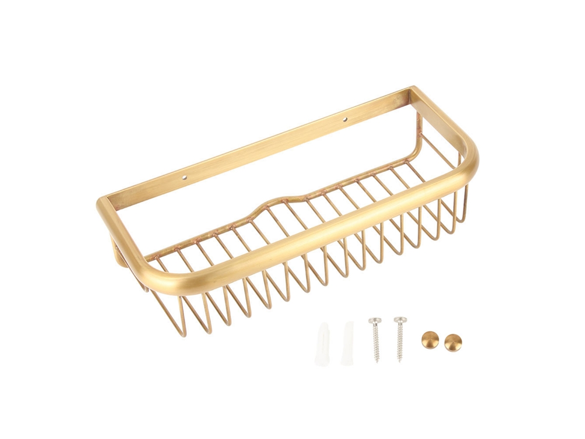 Estante de baño de cobre macizo de 30 cm para montaje en pared