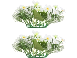 Guirnalda Velas Flores Margarita Blancas 2 Piezas Plástico Estructura Resistente Multifuncional Decoración