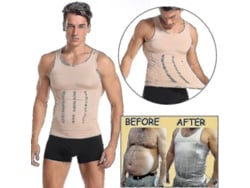 2026-camiseta De Compresión Para Ginecomastia Hombre Entrenador De Cintura Control Abdominal Postura Fitness
