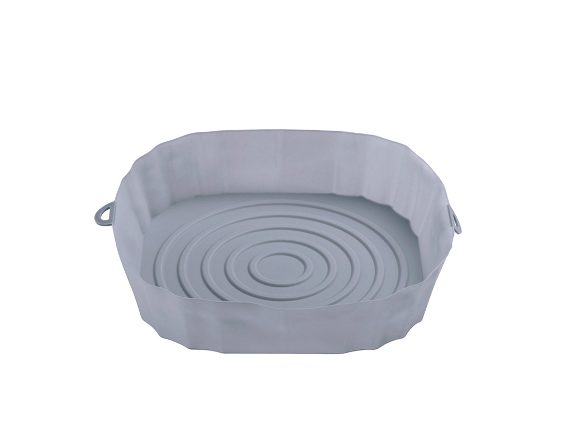 Assadeira de Silicone para Air Fryer Diâmetro Inferior de 18 Cm Cinza GERTIZ