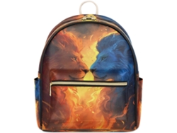 Mochila Cuero Tropicallife Flame Lions Para Mujeres Niños Mochila Informal Escolar Viaje Bolso Mano Color