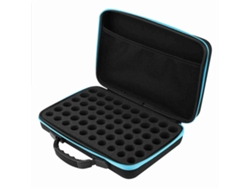 Estuche Para Transportar Aceites Esenciales Con Carcasa Rígida, 60 Frascos De 5 Ml/10 Ml/15 Ml, Azul.