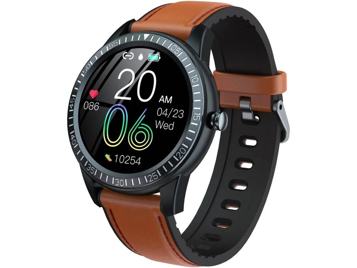 Reloj inteligente deportivo con monitor de ritmo cardíaco y Bluetooth para hombre, IP67, compatible con Android e iOS (marrón) Bestvite