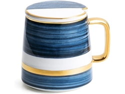 Taza de café, taza de cerámica con cuchara de cerámica