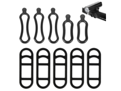 Paquete de 10 correas de silicona para bicicleta, elásticas, soporte para linterna, accesorios para bicicleta, soporte para linterna