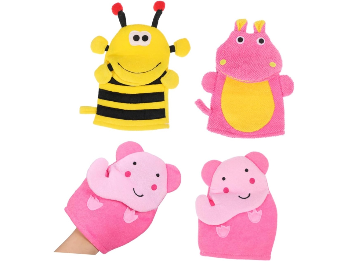 Luvas De Banho Esfoliantes Para Meninos E Meninas, Conjunto Com 3 Peças, Tamanho Único, Tecido
