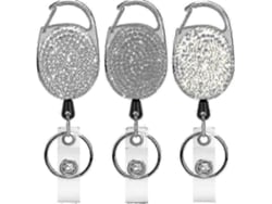 Porta-crachá Com Cordão Retrátil Para Chaves - Conjunto De 3 Chaveiros