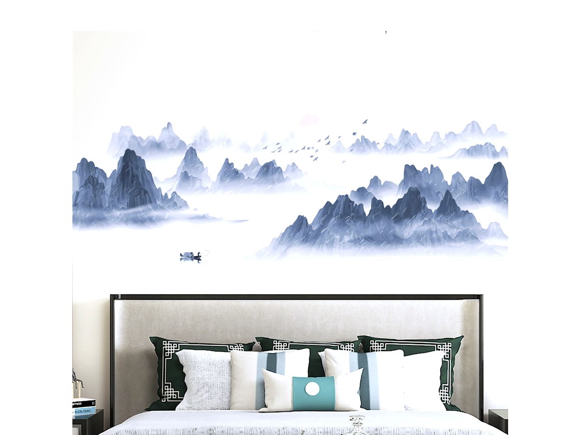 Pegatinas de paisaje de pintura, extraíbles, para dormitorio y sala de estar RNEMITERY