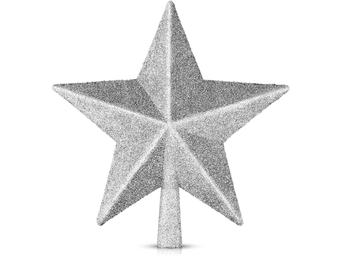 1 Adorno Navideño En Forma De Estrella Con Purpurina Plateada, Ideal Para La Decoración De Fiestas, Ergonómico Y Apto Para El Uso Diario.