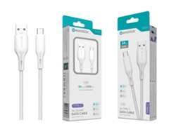 Cable de datos de carga rápida de PVC de 5 A, diseño macarrón blanco, USB tipo C, 1 m