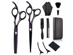 Tijeras para cortar cabello, 10 tijeras para cabello profesionales con tijeras para adelgazar, peine, capa y clip JEDBESETZT