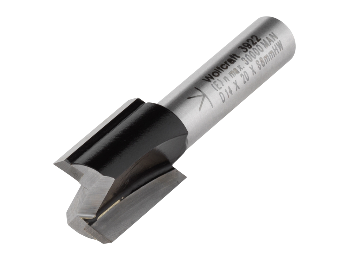 Wolfcraft 3922000 - 1 Fresa De Ranuras Ct Vástago8mm Ø14x20mm