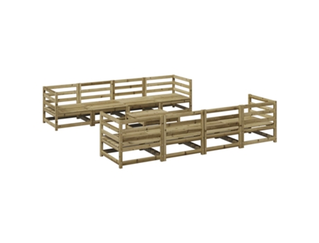 Conjunto 9 de sofás de jardín VIDAXL madera de pino impregnada