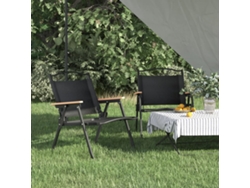 Sillas de camping (2 unidades, 54 x 43 x 59 cm), tela Oxford negra, DKD Home Decor
