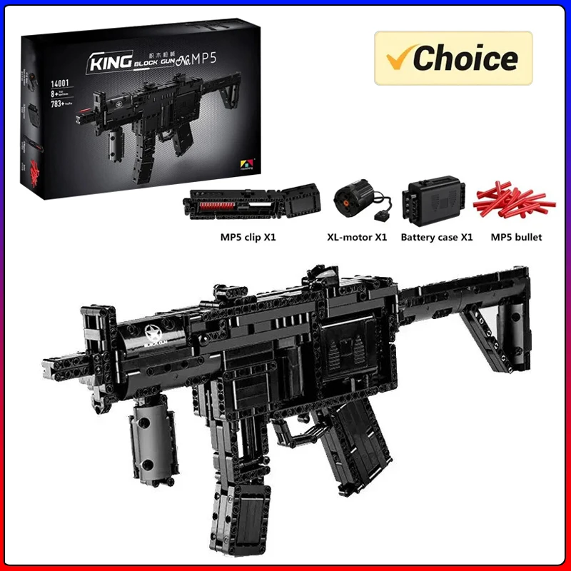 Subfusil MP5 en miniatura de la serie militar, con fuego continuo.