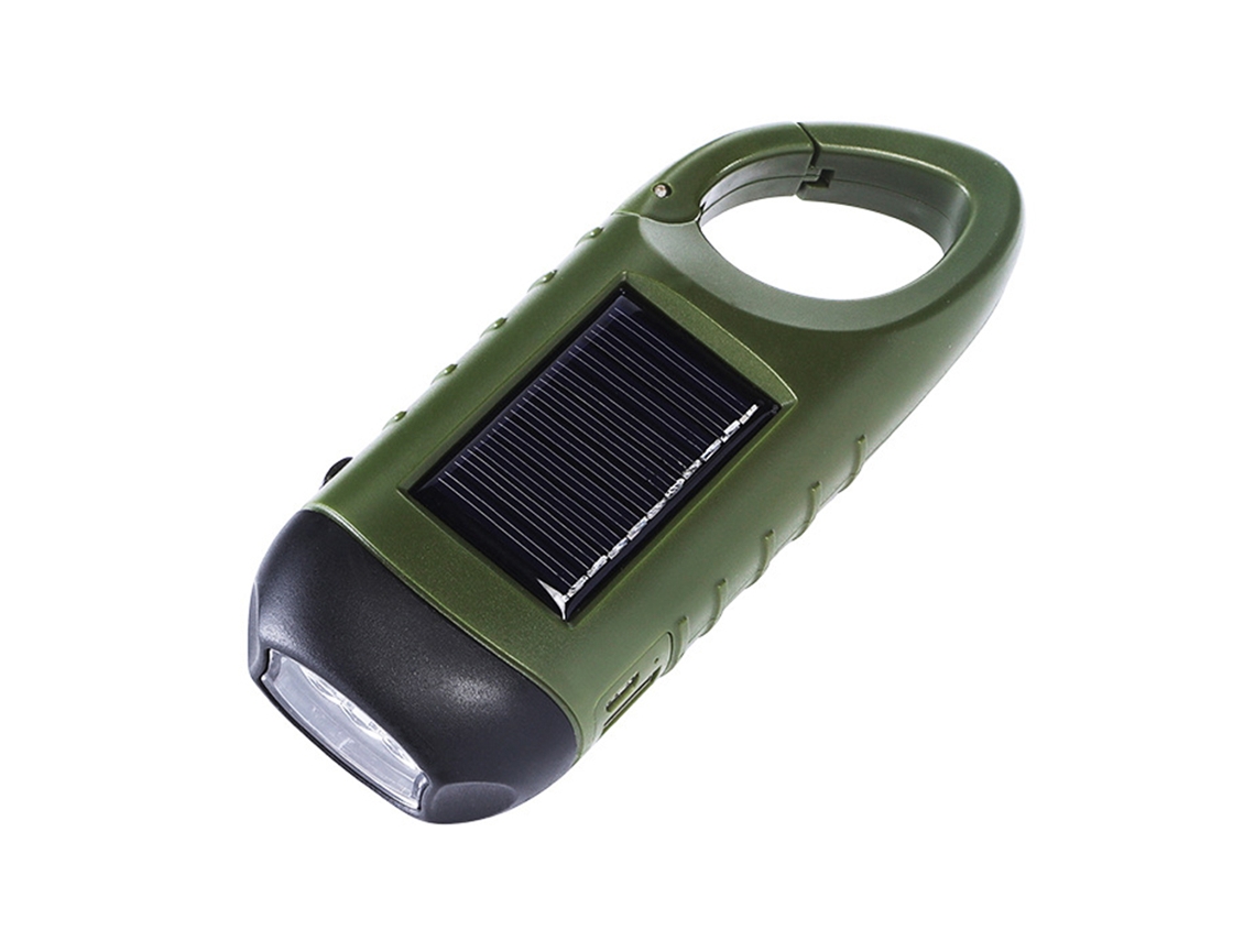 2026-linterna Solar Con Manivela De Emergencia Led Para Deportes Al Aire Libre Sobrevivencia Carabiner Ráp