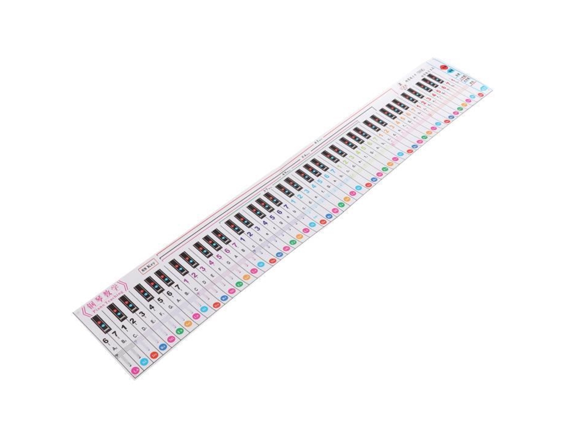 Guía de teclado de piano Teclado de piano Nota 88 Tabla de teclas Guía de aprendizaje portátil a prueba de agua para la práctica de los dedos