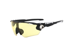 Gafas de sol deportivas informales Csyy, aptas para ciclismo y pesca, cómodas de llevar, negras y amarillas.