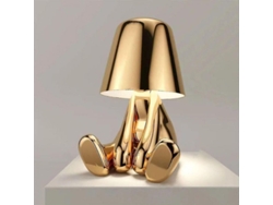 2026-lámpara De Mesa Portátil Recargable Con Usb Táctil 3 Niveles Brillo Decorativa Gold Thinker I Oro
