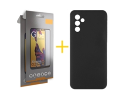Pack 2 X Película de Vidrio Templado Full + Funda SKYHE para Samsung Galaxy A26 5G Silicona Líquida Negro