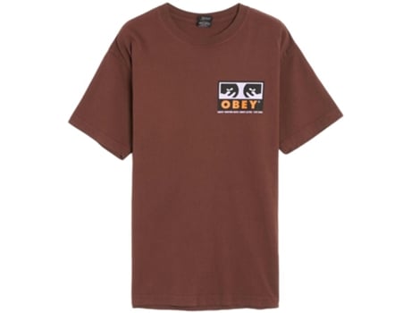 Camiseta de Hombre OBEY Corta Subvert Marrón (L)