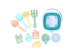 Juego De Juguetes De Playa Con Cubo Plegable Y Remos, 11 Piezas, Pp, Para Niños, Verano