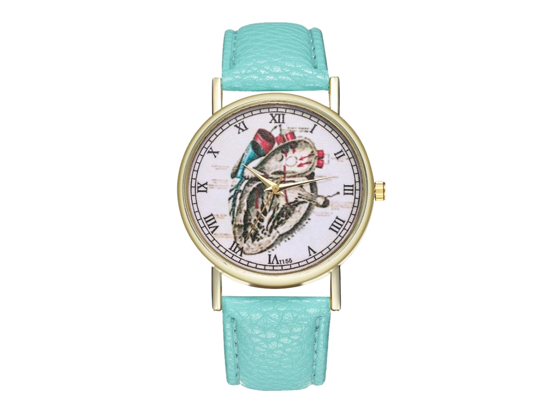 Reloj De Pulsera Unisex De Piel, Estilo Casual Y Moderno, Para Hombres Y Mujeres (verde Menta).