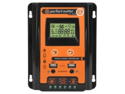 Controlador De Carga Solar Pwm 12v24v30a Regulador De Batería Aluminio Negro Naranja