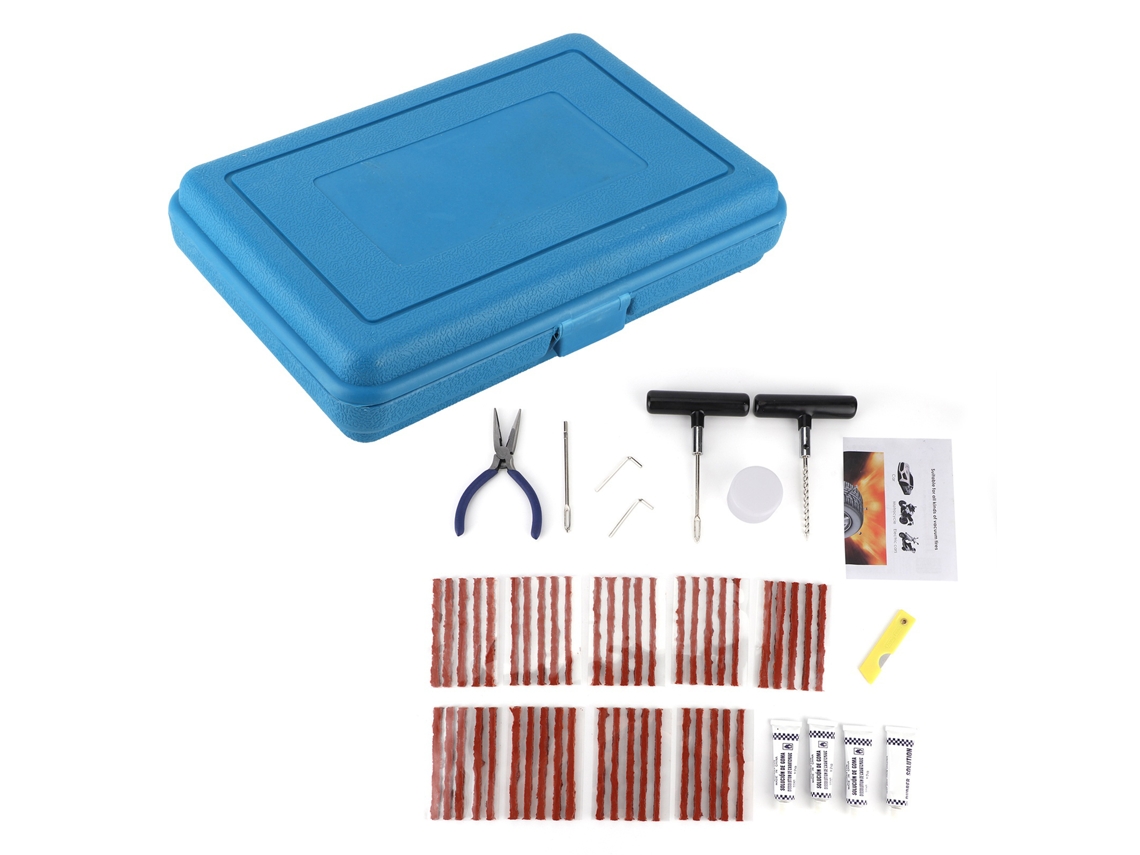 Kit De Herramientas Para Reparación De Neumáticos 58 Piezas Para Coche Moto Bicicleta Eléctrica Suministros Industriales