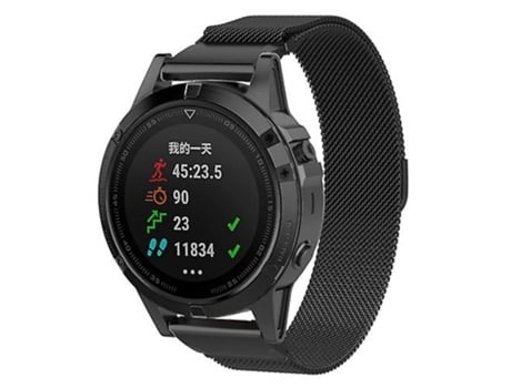 Correa Smartwatch Para Garmin Fenix 6S Correa Milanesa Negra VENISYMLIS