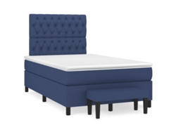 Maison Exclusive - Cama Box Spring Con Colchón Tela Azul 120x200 Cm