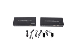 Extensor Kvm Usb Con Interfaz Multimedia Hd Que Transmite Vídeo 4k A Través De Cable Cat5e/6/7, Control De Ratón Y Teclado, Enchufe Europeo, 120 M