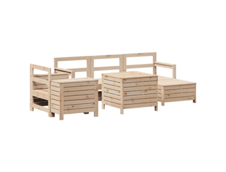 Conjunto 7 de sofás de jardín VIDAXL madera maciza de pino