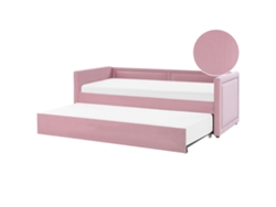 Cama con somier BELIANI Mimizan de Pana Rosa 189x216x76