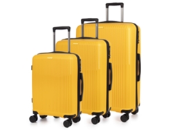 Juego De 3 Maletas Trolley, En Material Ligero Pp Resistente A La Rotura. Cerradura Tsa Numérica, 4 Ruedas Dobles Giratorias 360°.