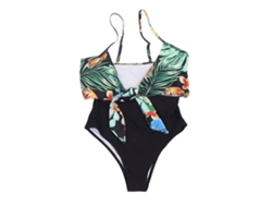 Vlrla-2026traje De Baño Entero De Cintura Alta Con Costuras Reforzadas Patrón Floral Para Mujeres Y Niñas Talla M