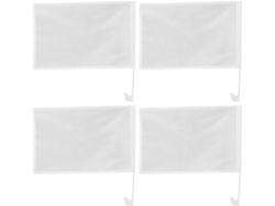 Juego De 4 Banderas De Mano En Blanco Con Mango Cómodo.