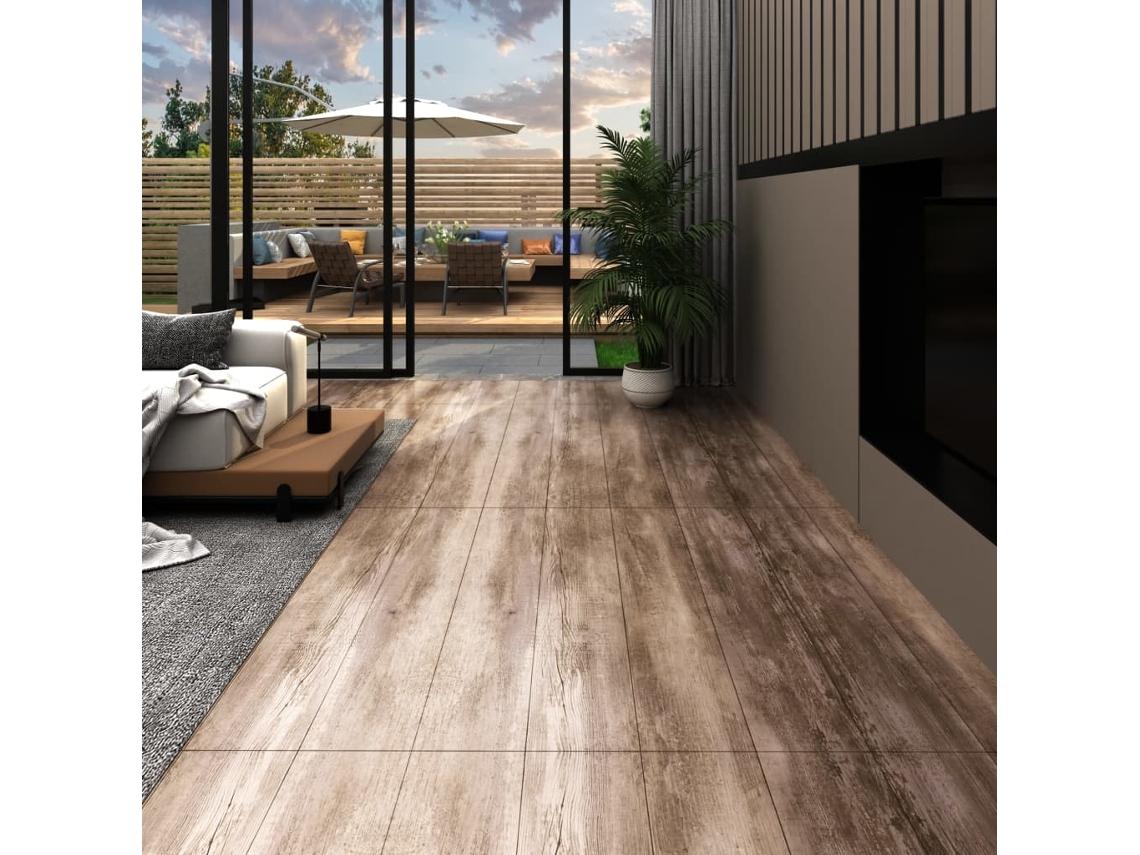 Lamas De Suelo Autoadhesivas Pvc Madera Deslavada 5,21 M² 2 Mm