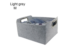 Cesta de fieltro para la ropa, organizador y contenedor para artículos varios, gris claro
