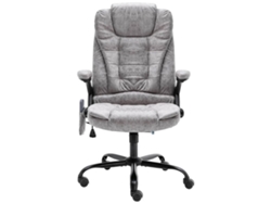Sillón de oficina con función de masaje de cuero artificial Gris claro M38976