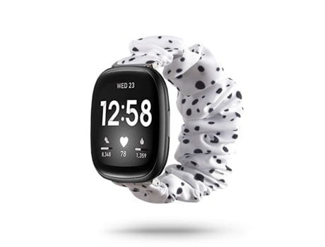Correa Fitbit Versa 2 Pulsera Scrunchie Negro y Blanco
