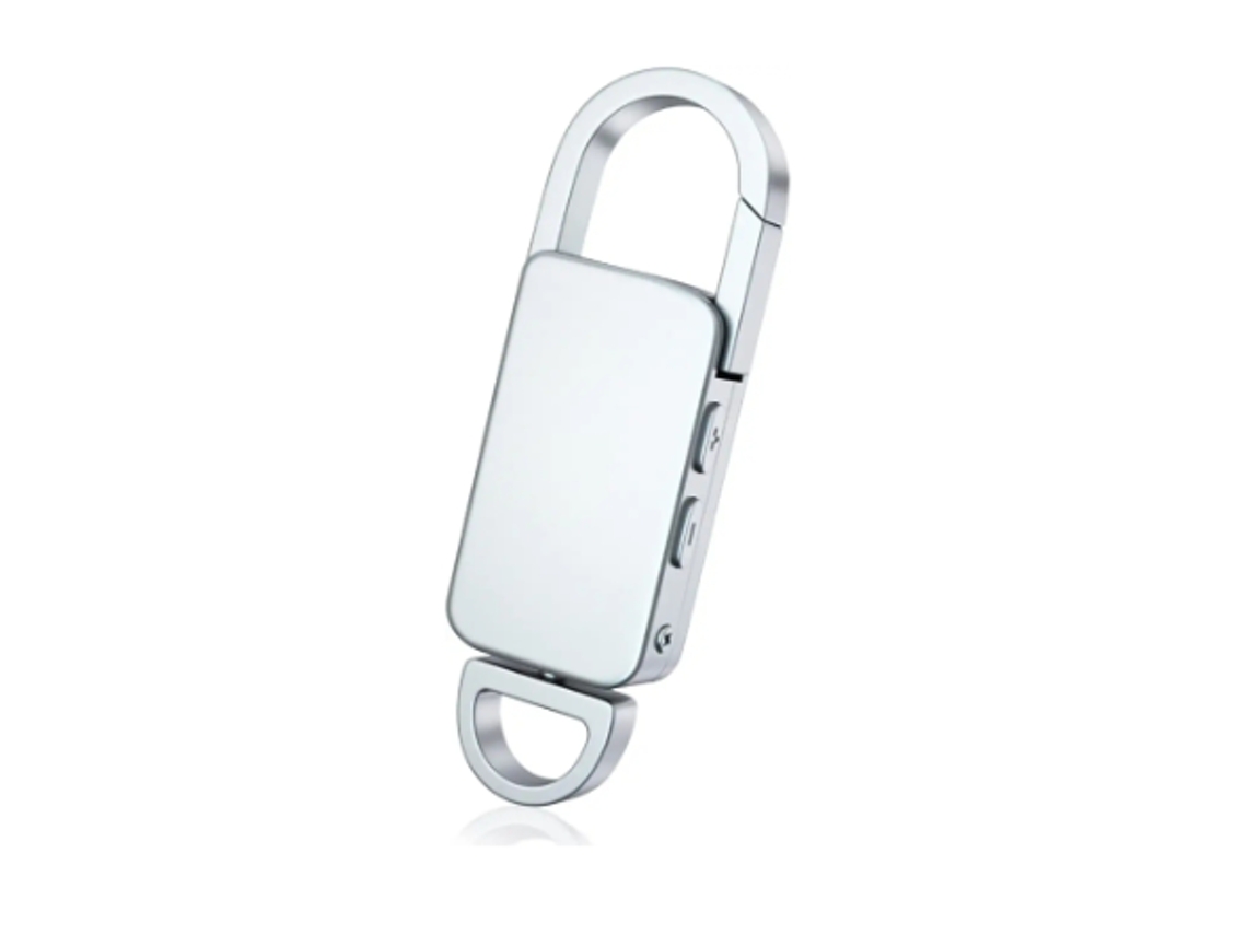 Grabadora de voz digital con llavero de 8 GB y reducción de ruido, ideal para conferencias, reuniones, clases y oficina. Color plateado. Yizhood