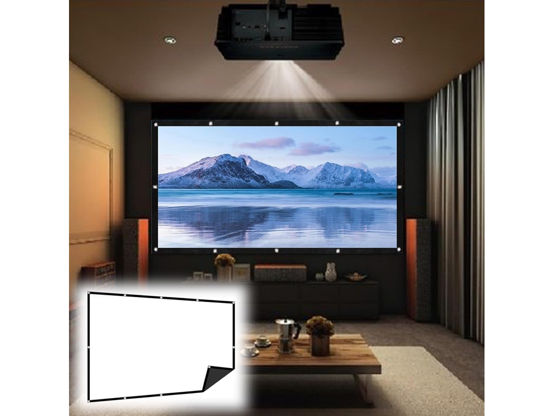 Pantalla De Proyector Portátil Para Cine En Casa Y Exteriores, Hd, Antiarrugas, Plegable, Blanca (60-200
