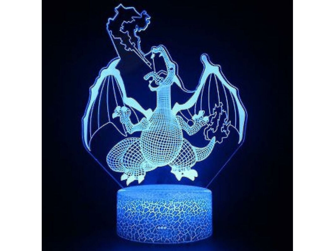 Lámpara de noche 3D táctil para niños, 16 colores, con control remoto, Pokémon