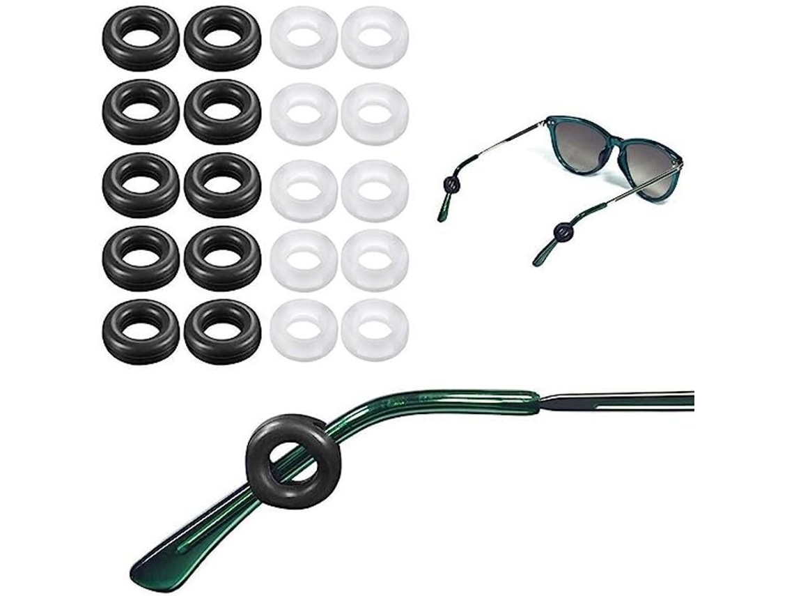 Puntas Para Patillas De Gafas, 10 Pares De Soportes Redondos De Silicona, Soportes Antideslizantes Invisibles (5 Pares Negros Y 5 Pares Transparentes)